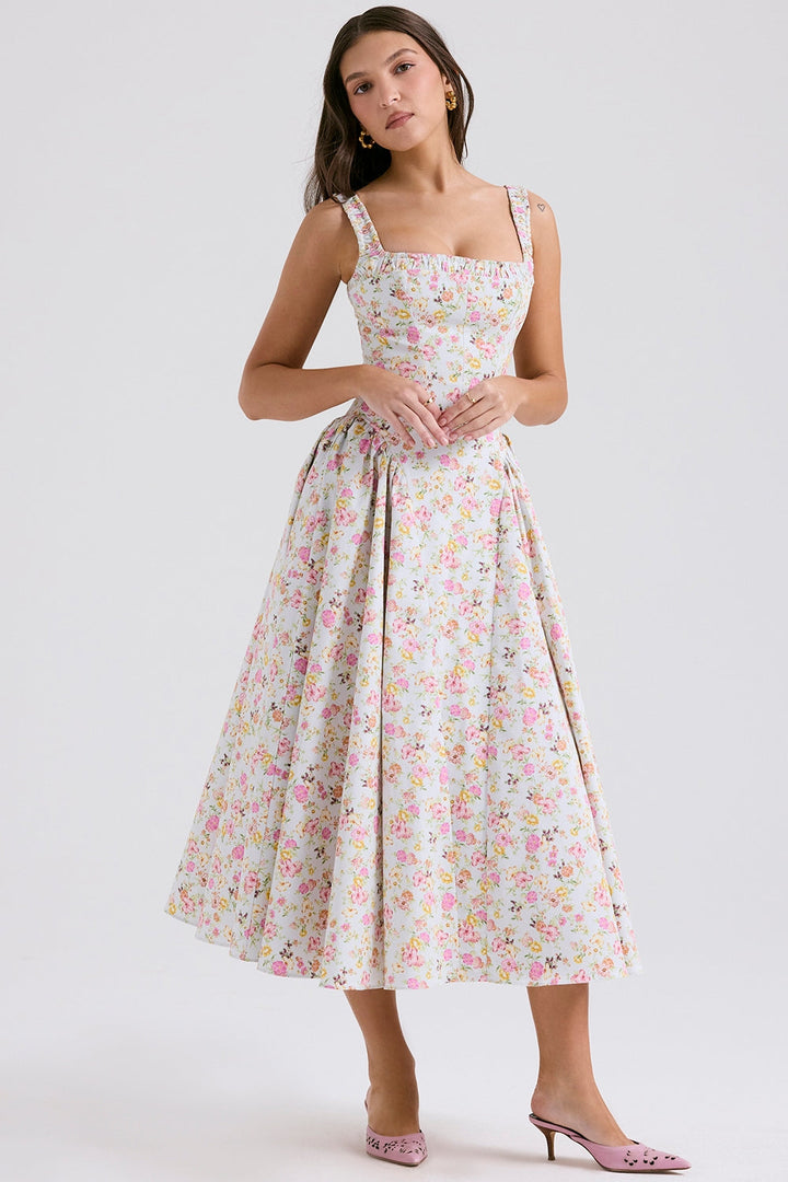 Adriana Floral Midi Elbise