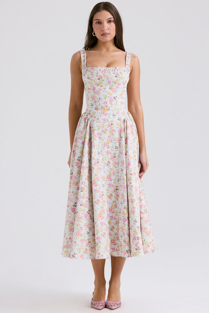 Adriana Floral Midi Elbise