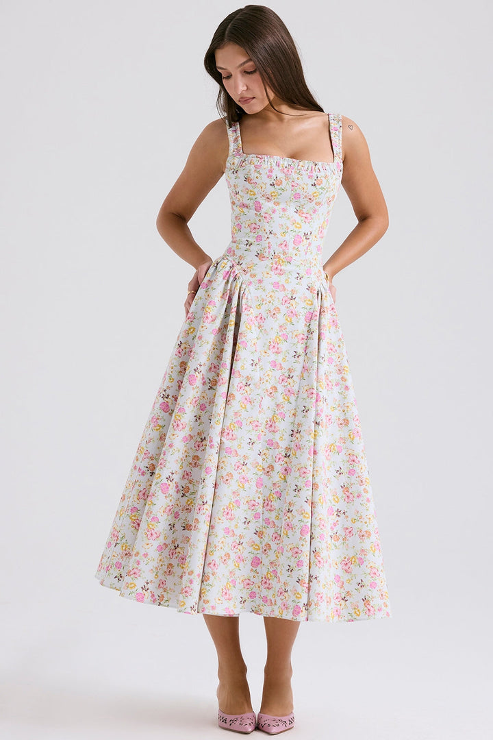 Adriana Floral Midi Elbise