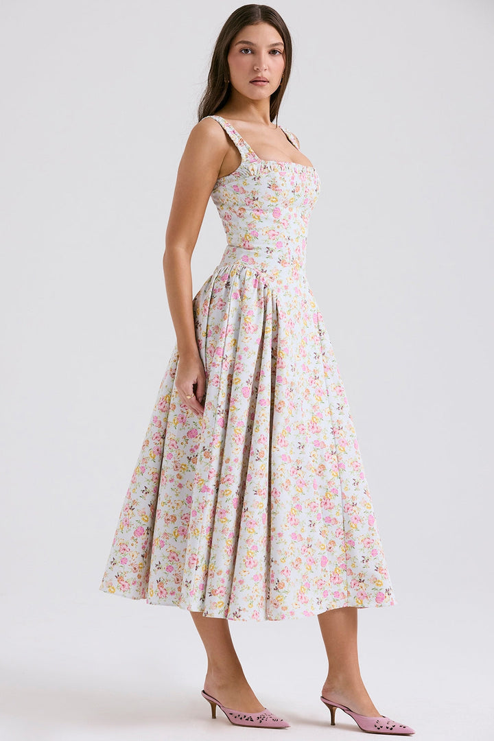 Adriana Floral Midi Elbise