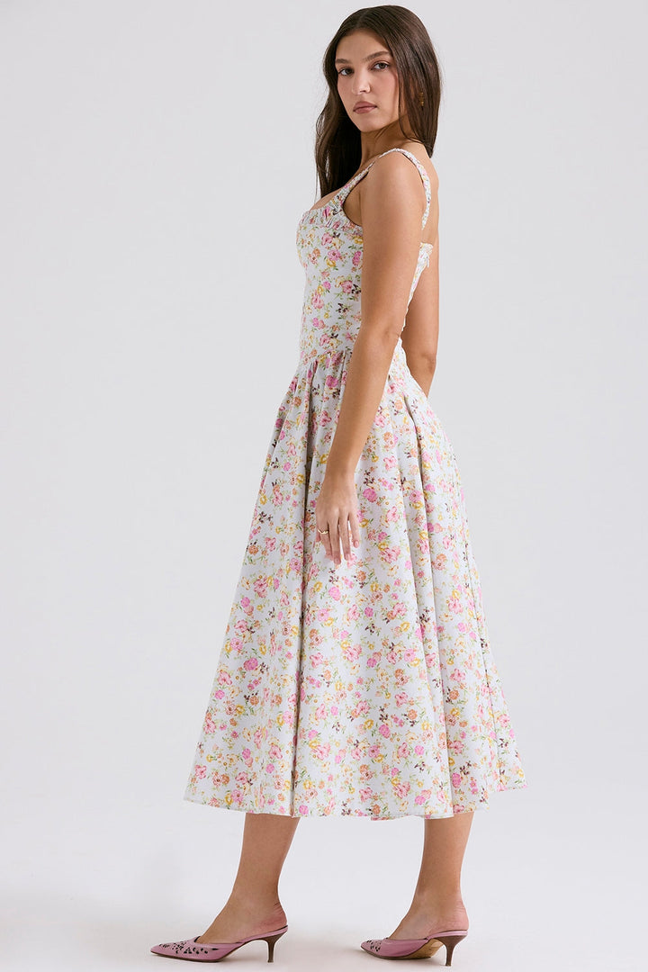 Adriana Floral Midi Elbise