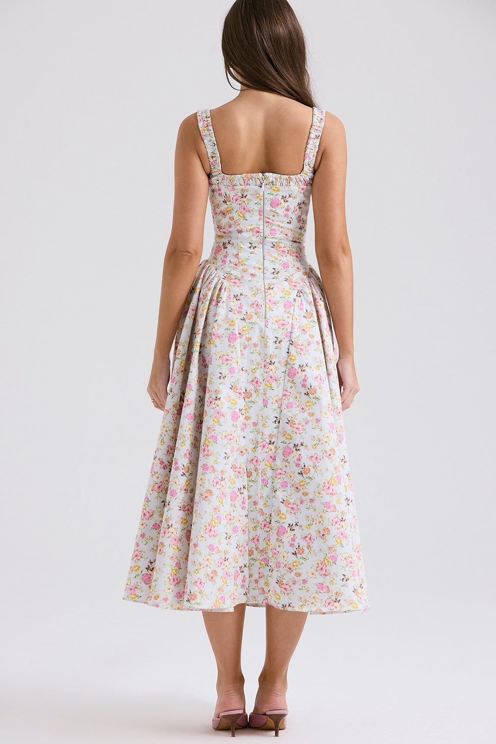 Adriana Floral Midi Elbise