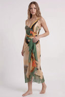 Tropical Beige Swimsuit & Sarong