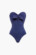 Striped Blue Swimsuit & Sarong