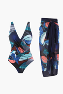 Night Print Swimsuit & Pareo