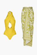 Tropical Yellow Swimsuit & Sarong