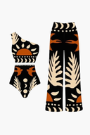 Black Tribal Swimsuit & Pareo
