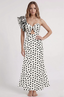 Elegant Polka Dot Swimsuit & Sarong