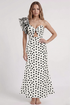 Elegant Polka Dot Swimsuit & Sarong