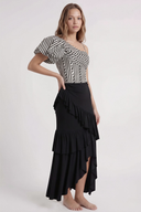 Striped Black Swimsuit & Pareo