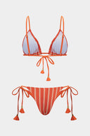 Coral Striped Bikini