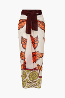 Traje de baño y pareo floral naranja