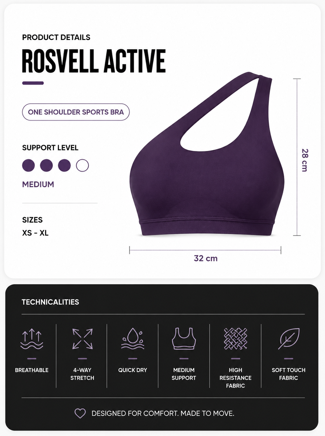 Bra Alexa One-Shoulder