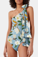 Traje de baño floral asimétrico