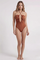 Brown Halter Swimsuit
