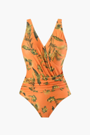 Orange Floral Swimsuit & Sarong