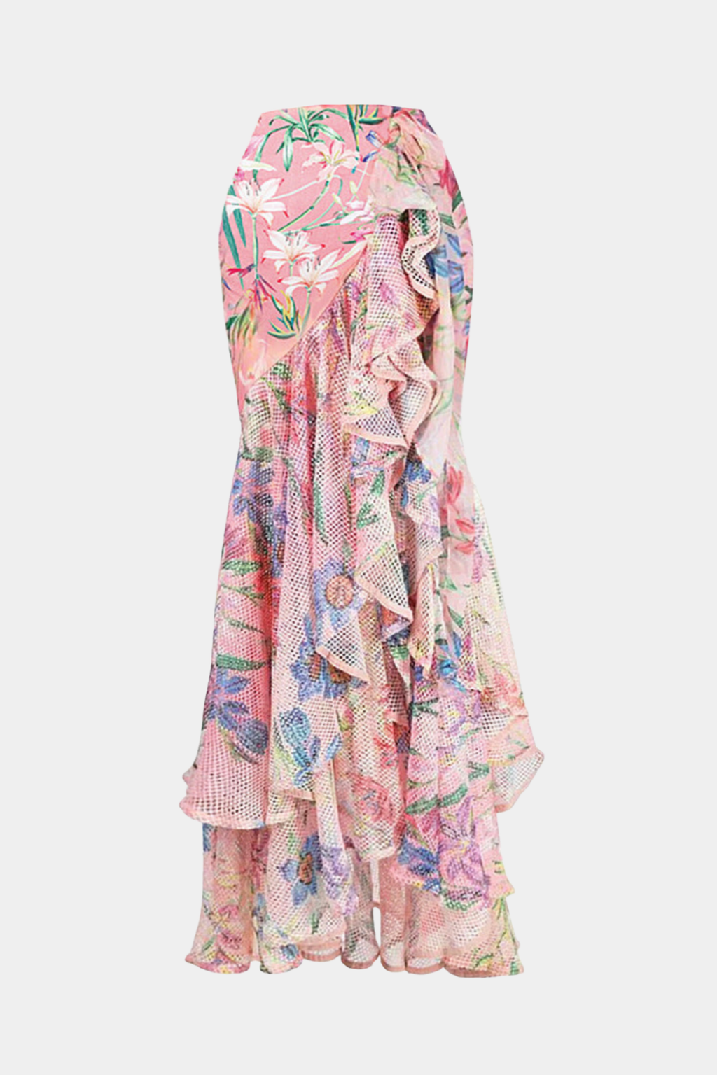 Pink Floral Swimsuit & Sarong