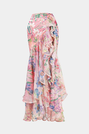 Traje de baño y pareo floral rosa
