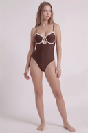 Brown Swimsuit Ring Detail