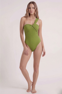 Asymmetrical Green Swimsuit