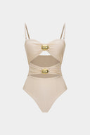 Cut-Out Gold Swimsuit