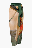 Tropical Beige Swimsuit & Sarong