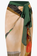 Tropical Beige Swimsuit & Sarong