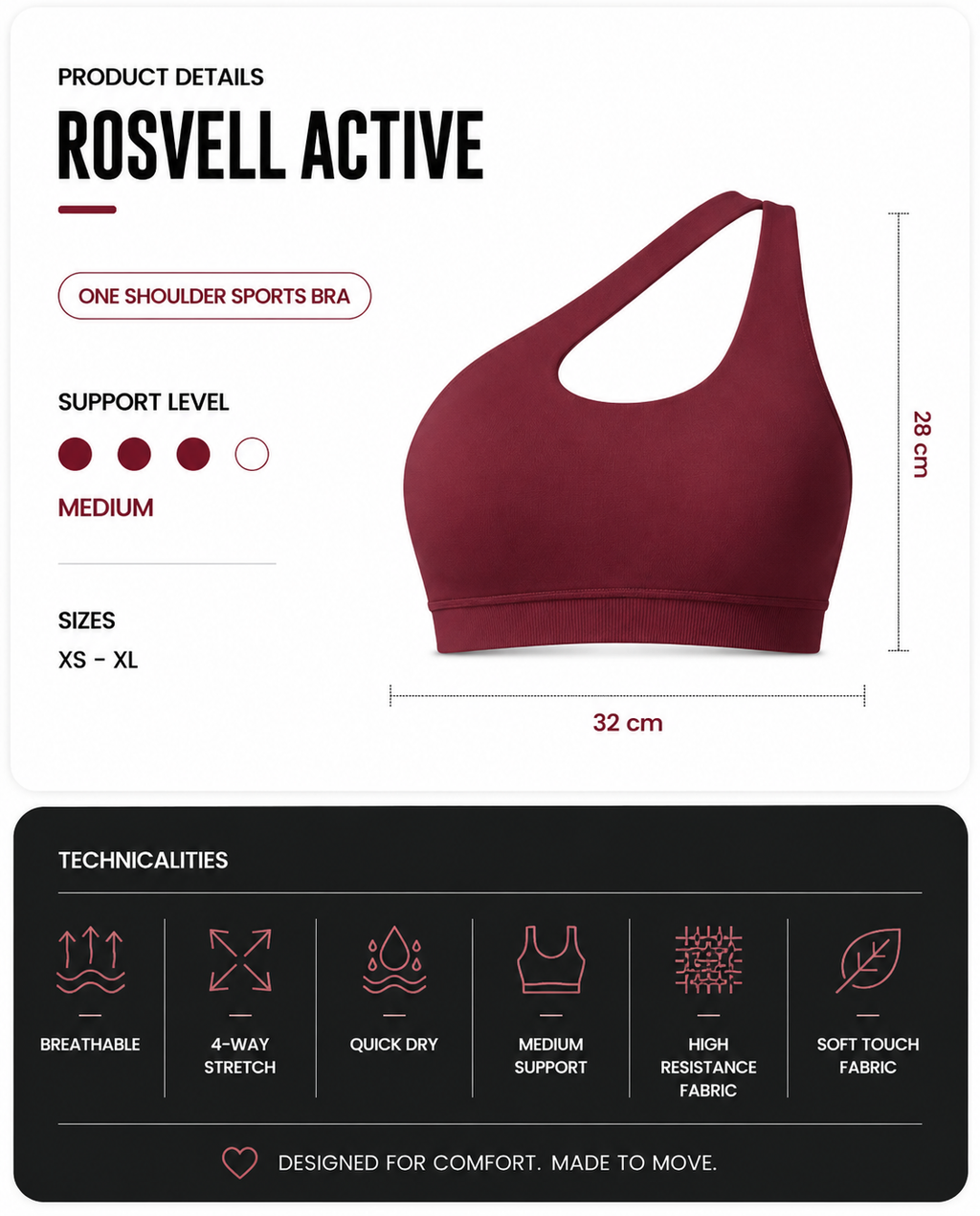 Alexa One-Shoulder Bra