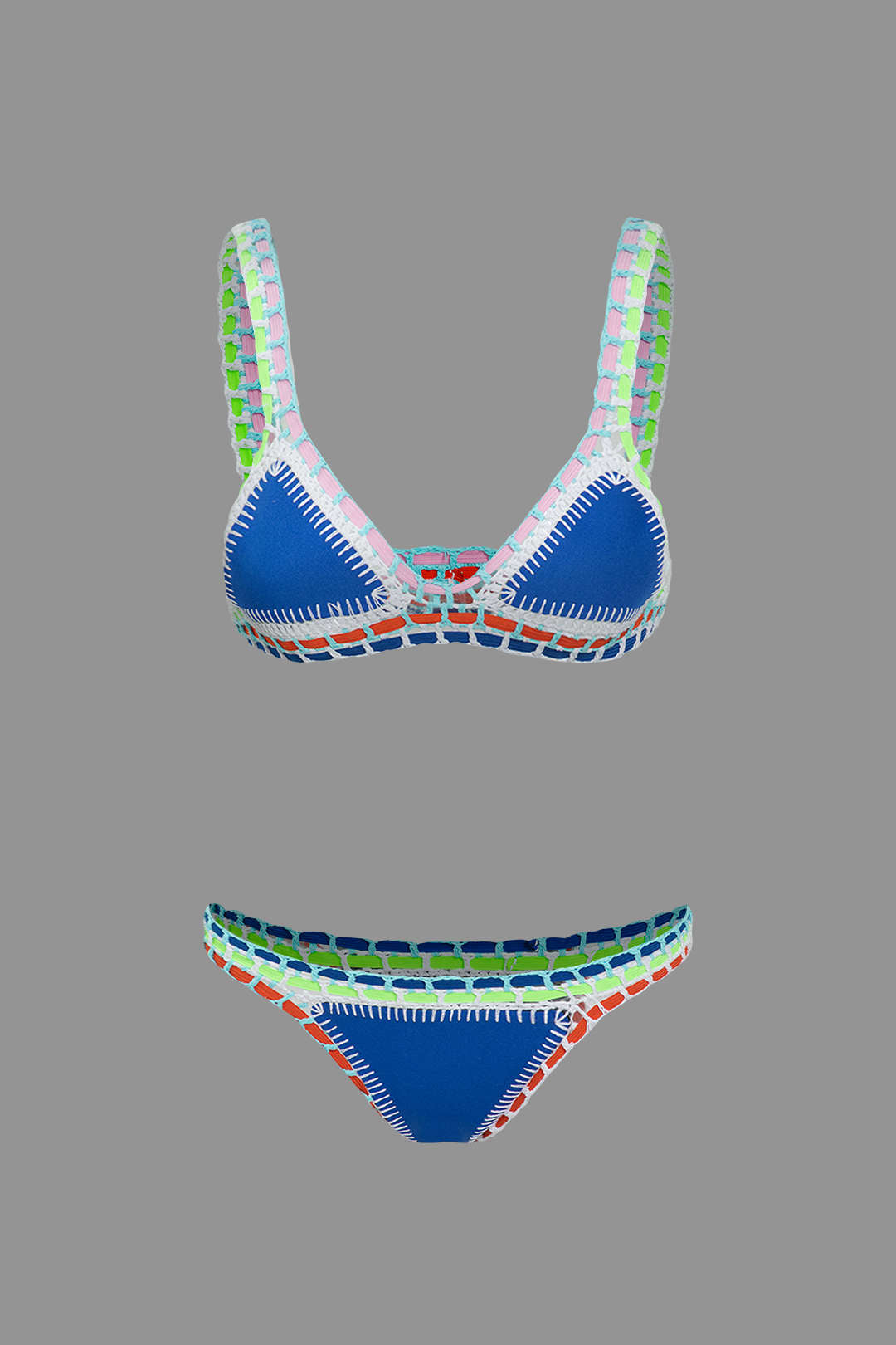 Kontrast Tığ Desenli Bikini Seti