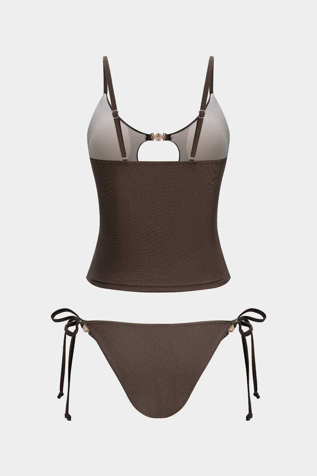 Metallic Decor Cut Out Bikini Set