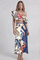 Blue Floral Bikini & Sarong