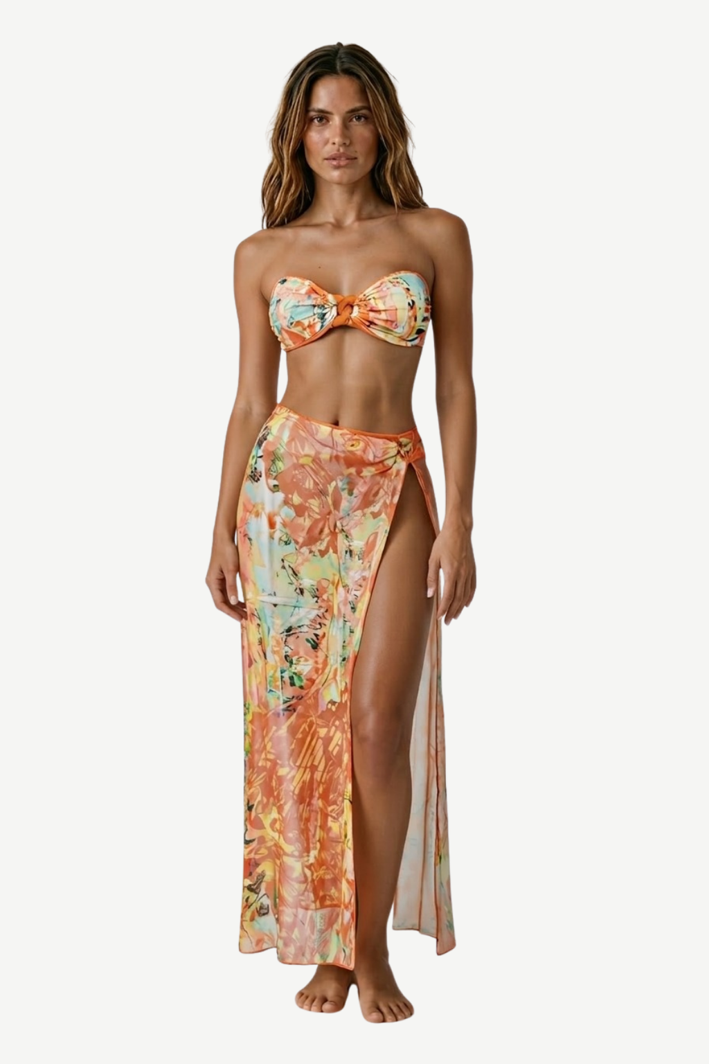 Rosvell Sunset Marble Bikini & Pareo Set