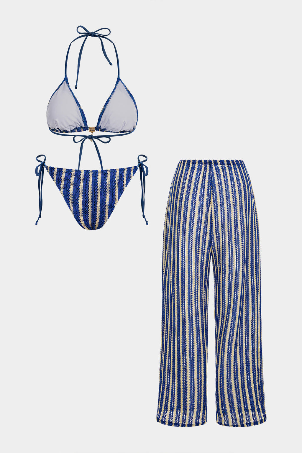 Rosvell Riviera Stripe Bikini & Pantalón Set