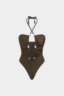 Draped Halter Swimsuit