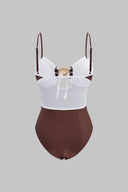 Brown Swimsuit Ring Detail