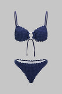 Textured Blue Bikini