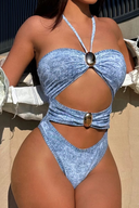 Denim Cut Out Swimsuit
