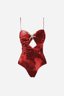 Traje de baño de resort rojo
