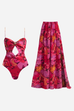 Flora Rouge – One-Piece Swimsuit & Maxi Skirt Set