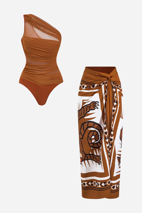 Tummy Control Swimwear And Tiger Up Swimsuit Set
