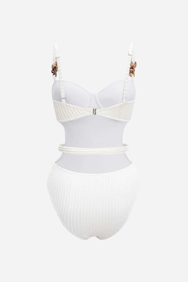 Ivory Luxe – Belted One-Piece Swimsuit