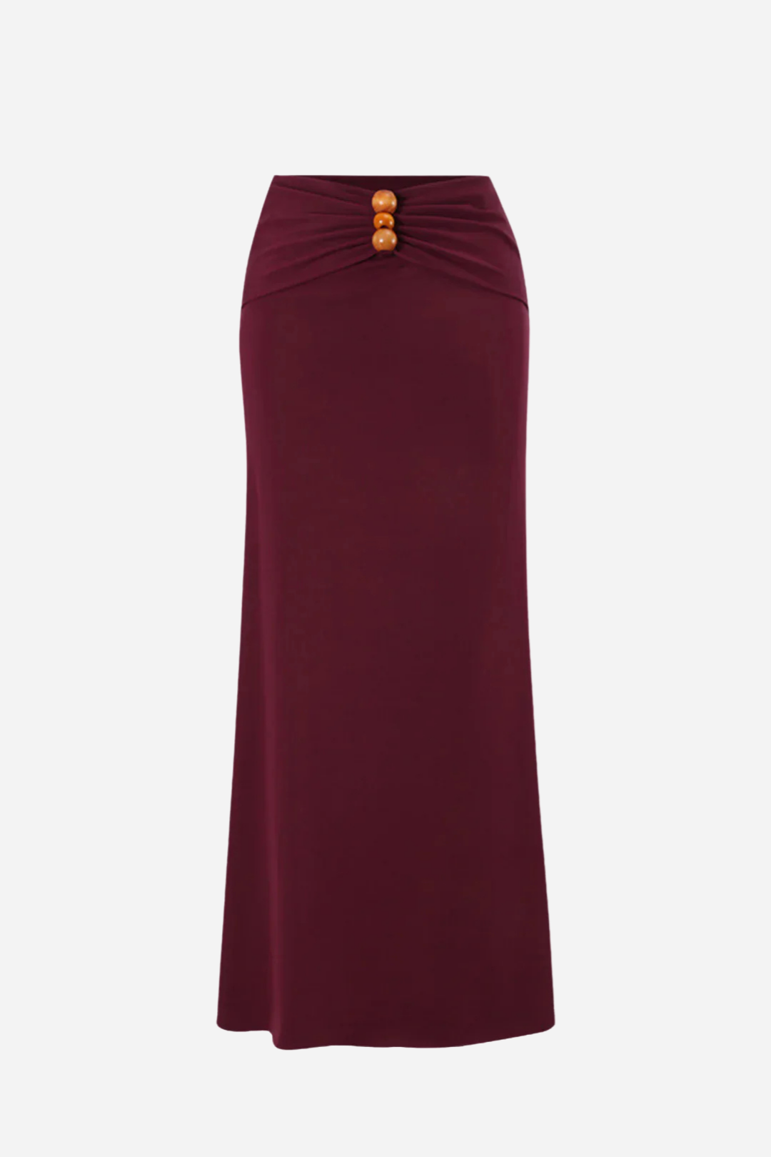 Amara – Burgundy One-Piece Swimsuit & Skirt Set