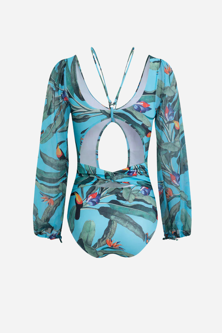 Azura – Tropical Long Sleeve One-Piece Swimsuit