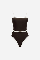 Contrast Belt Swimsuit