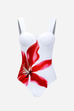 Red Bloom One Piece Swimsuit and Pareo Set