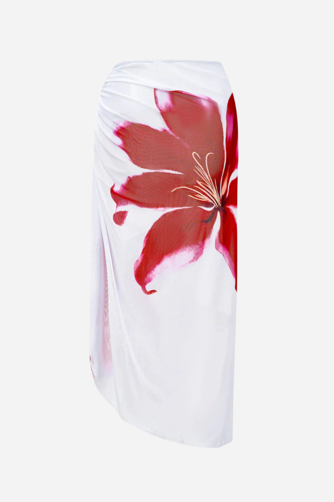 Red Bloom One Piece Swimsuit and Pareo Set