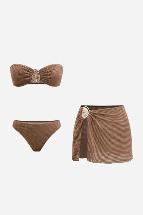 Sienna Glow – 3-Piece Bikini Set with Sarong