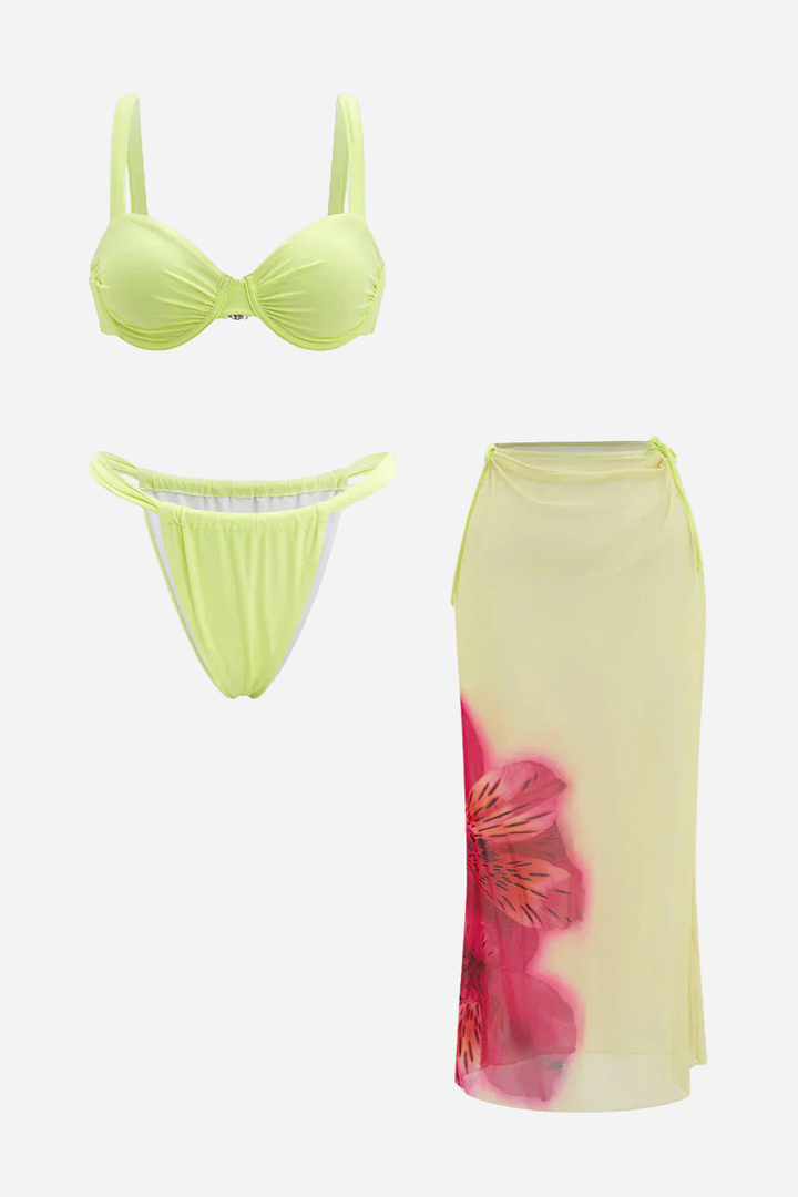 Flora Lime 3 Piece Beach Set