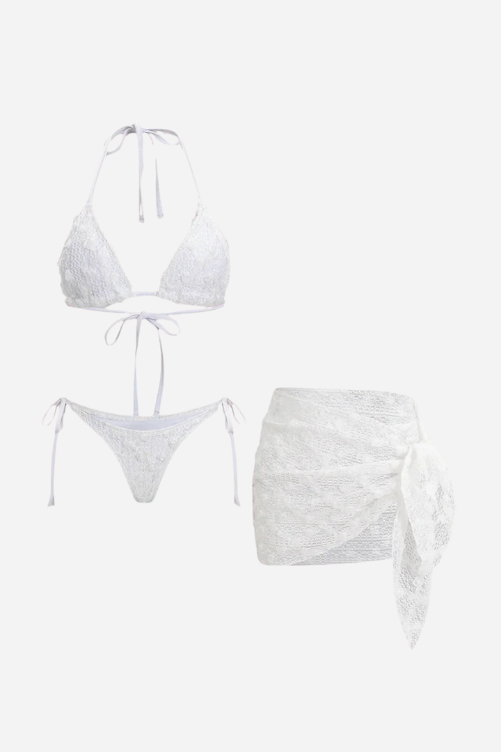 Snowlace Triple Lace Bikini Set