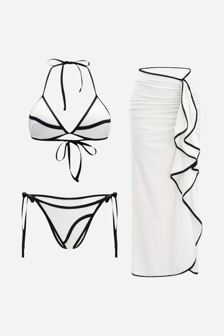 Monochic Triple Contrast Bikini Set